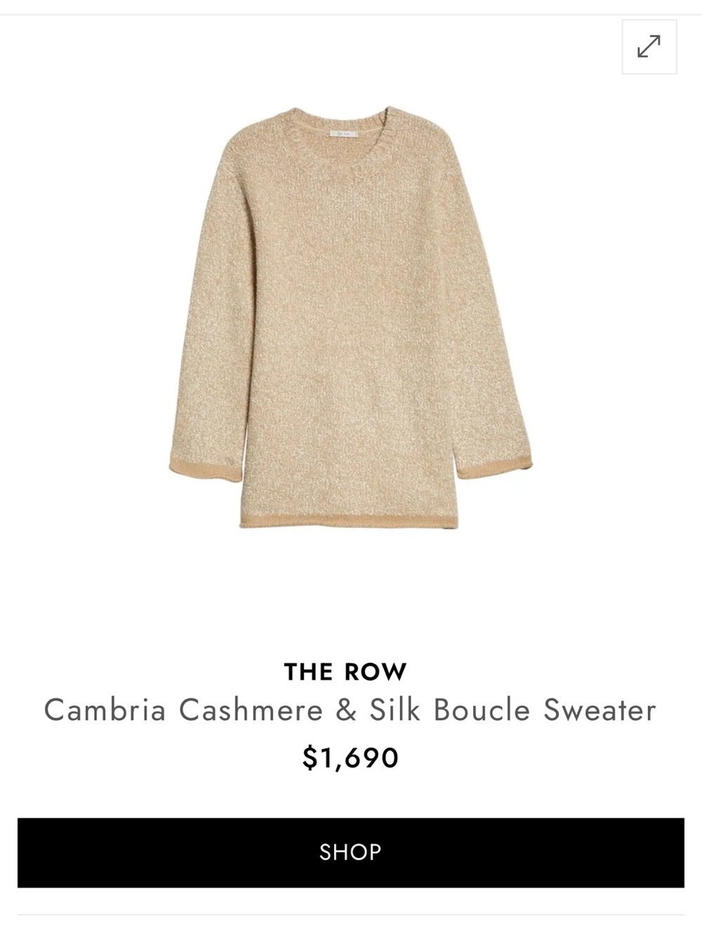 The row Cambria Cashmere & Silk Boucle Sweater
